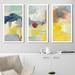 Orren Ellis Summer Rising II Crop - 3 Piece Picture Frame Painting Plastic/Acrylic in Blue/Gray/Yellow | 40.5 H x 25.5 W x 1 D in | Wayfair