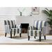 Armchair - Sand & Stable™ Iliana 27.15" Wide Armchair Wood/Polyester/Fabric in Blue/White/Black | 33.5 H x 27.5 W x 28 D in | Wayfair