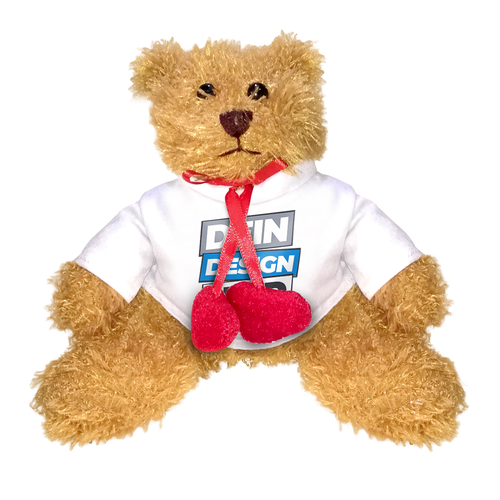 Teddybär mit Herzumhänger mit Foto personalisieren, selbst gestalten und bedrucken, Unisex, Weiß, Polyester