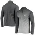 Men's Antigua Black/Heathered Gray Las Vegas Raiders Throwback Cycle Quarter-Zip Jacket