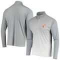 Men's Antigua Heathered Gray/White San Francisco 49ers Throwback Cycle Quarter-Zip Jacket