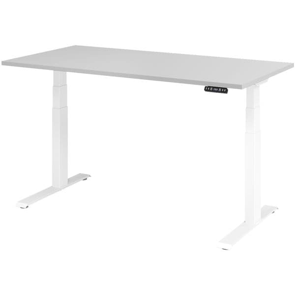 HAMMERBACHER Schreibtisch »Upper Desk« 160 cm breit und elektrisch höhenverstellbar bis 129 c grau, 160x129x80 cm Image