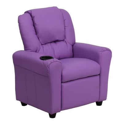 Contemporary Kids Recliner with Cup Holder and Headrest - 24"W x 21.5" - 36.5"D x 27"H