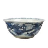 Large Dynasty Porcelain Bowl Landscape Motif