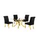 Best Quality Furniture Glass Stainless Steel Tufted 5-pc Dining Set