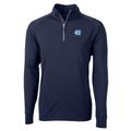 Men's Cutter & Buck Navy North Carolina Tar Heels Adapt Eco Knit Quarter-Zip Pullover Jacket