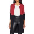 Morgan Women's Gilet Long MBLOCK Cardigan Sweater, Bordeaux/Black, Medium