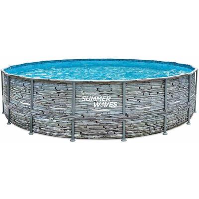 Summer Waves - Elite Frame Pool Aufstellpool rund Komplettset Steinoptik ø 549x132 cm Image