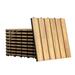 Costway 80PCS 12'' x 12'' Acacia Wood Deck Patio Pavers Stripe