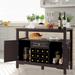 Elegant Classical Multifunctional Wooden Wine Cabinet Table - 46" x 16" x 32.5" (L x W x H)