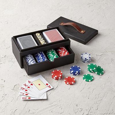 Leather Box Poker Set - Frontgate