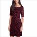 Anthropologie Dresses | Maeve Burgundy Black Lace Dress Anthropologie | Color: Black/Red | Size: 2