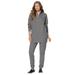 Plus Size Women's 2-piece fleece sweatshirt set by Woman Within in Medium Heather Grey (Size M)