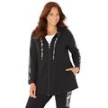 Plus Size Women's French Terry Motivation Jacket by Catherines in Black Camo (Size 2X)