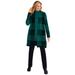 Plus Size Women's Jacquard Open Front Duster Sweater by Woman Within in Emerald Green Buffalo Plaid (Size 2X)