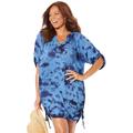 Plus Size Women's Abigail Cover Up Tunic by Swimsuits For All in Blue Tie Dye (Size 18/20)