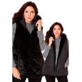 Plus Size Women's Reversible Faux Fur Vest by Roaman's in Black (Size 16 W)