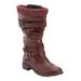 Women's The Eden Wide Calf Boot by Comfortview in Burgundy (Size 9 1/2 M)