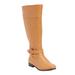 Extra Wide Width Women's The Landry Wide Calf Boot by Comfortview in Tan (Size 8 1/2 WW)