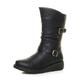 AJVANI low wedge heel ruched buckle winter comfort calf boots size 4 37
