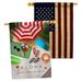 Angeleno Heritage 2-Sided 40 x 28 in. Polyester House Flag in Black/Blue/Brown | 40 H x 28 W in | Wayfair AH-BN-HP-137451-IP-BOAA-D-US21-AH