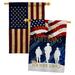 Angeleno Heritage 2-Sided Polyester 40 x 28 in. House Flag in Blue/Red/White | 40 H x 28 W in | Wayfair AH-MI-HP-137167-IP-BOAA-D-US20-AH