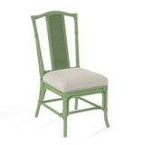 Braxton Culler Drury Lane Slat Back Side Dining Chair Upholstered/Wicker/Rattan in Gray/Green/Yellow | 39 H x 19 W x 25 D in | Wayfair