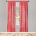 East Urban Home Microfiber Floral Semi-Sheer Rod Pocket Curtain Panels Microfiber in Pink | 28" W x 95" L | Wayfair