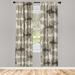 East Urban Home Microfiber Floral Semi-Sheer Rod Pocket Curtain Panels Microfiber in Brown | 84 H in | Wayfair E363DDD27DE44E6989156EF1898A562E