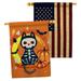Angeleno Heritage Halloween Cat 2-Sided Polyester 40 x 28 in. House Flag in Black/Orange | 40 H x 28 W in | Wayfair