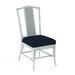 Braxton Culler Drury Lane Slat Back Side Dining Chair Upholstered/Wicker/Rattan in Blue/Black/Brown | 39 H x 19 W x 25 D in | Wayfair