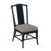 Braxton Culler Drury Lane Slat Back Side Dining Chair Upholstered/Wicker/Rattan in Gray/Blue | 39 H x 19 W x 25 D in | Wayfair