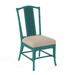Braxton Culler Drury Lane Slat Back Side Dining Chair Upholstered/Wicker/Rattan in Blue/Brown | 39 H x 19 W x 25 D in | Wayfair