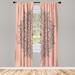 East Urban Home Microfiber Floral Semi-Sheer Rod Pocket Curtain Panels Microfiber in Pink | 28" W x 63" L | Wayfair