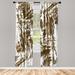East Urban Home Microfiber Floral Semi-Sheer Rod Pocket Curtain Panels Microfiber in Brown | 63 H in | Wayfair 3A699C08662D460D9FF68551B10381BC