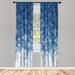East Urban Home Microfiber Floral Semi-Sheer Rod Pocket Curtain Panels Microfiber in Green/White/Blue | 63 H in | Wayfair