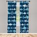 East Urban Home Microfiber Floral Semi-Sheer Rod Pocket Curtain Panels Microfiber in Green/Blue | 84 H in | Wayfair