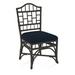 Braxton Culler Chippendale Side Dining Chair Upholstered/Wicker/Rattan in Gray/Blue/Black | 40 H x 22 W x 25 D in | Wayfair