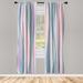 East Urban Home Microfiber Floral Semi-Sheer Rod Pocket Curtain Panels Microfiber in Pink/Gray/Indigo | 63 H in | Wayfair