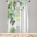 East Urban Home Microfiber Floral Semi-Sheer Rod Pocket Curtain Panels Microfiber in Green/Blue | 95 H in | Wayfair