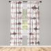 East Urban Home Microfiber Floral Semi-Sheer Rod Pocket Curtain Panels Microfiber in White/Brown | 63 H in | Wayfair
