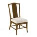 Braxton Culler Drury Lane Slat Back Side Dining Chair Upholstered/Wicker/Rattan in Yellow/Brown | 39 H x 19 W x 25 D in | Wayfair