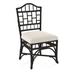 Braxton Culler Chippendale Side Dining Chair Upholstered/Wicker/Rattan in Gray/Blue/Black | 40 H x 22 W x 25 D in | Wayfair