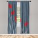 East Urban Home Microfiber Floral Semi-Sheer Rod Pocket Curtain Panels Microfiber in Green/Blue | 84 H in | Wayfair