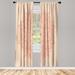 East Urban Home Microfiber Floral Semi-Sheer Rod Pocket Curtain Panels Microfiber in Pink | 28" W x 95" L | Wayfair
