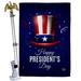 Ornament Collection Happy President's Day 2-Sided Polyester 40 x 28 in. Flag Set in Blue/Red/White | 40 H x 28 W in | Wayfair