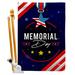 Ornament Collection Memorial Day 2-Sided Polyester 40 x 28 in. Flag Set in Blue/Red/White | 40 H x 28 W in | Wayfair