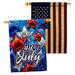 Ornament Collection 4Th Of July 2-Sided Polyester 28 x 40 in. House Flag in Blue/Red/White | 40 H x 28 W in | Wayfair