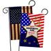 Ornament Collection Honor Memorial 2-Sided Polyester 13 x 18.5 in. Garden Flag in Blue/Red/White | 18.5 H x 13 W in | Wayfair