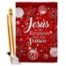 Breeze Decor Jesus Is The Reason House 2-Sided Polyester 40 x 28 in. Flag set in Red/White | 40 H x 28 W in | Wayfair